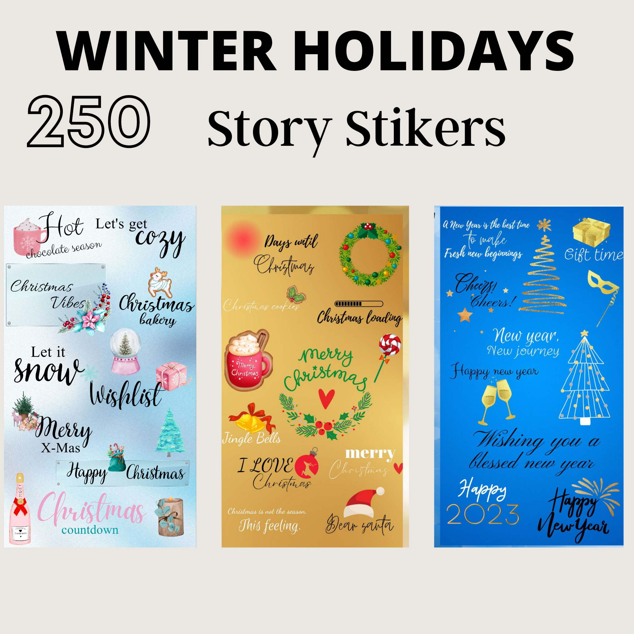 Best winter holidays instagram story stickers for stories